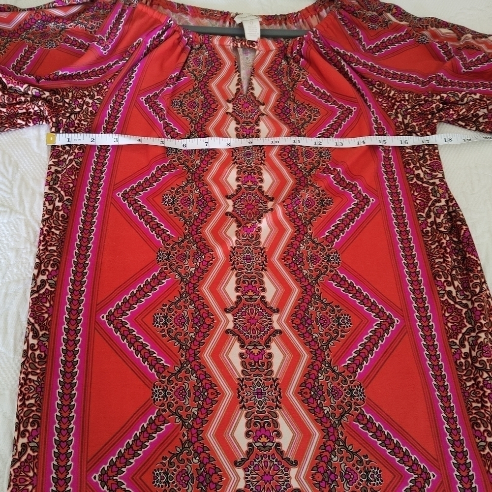 Chico's Women's Dress Multicolor Floral Short sleeves Stretch Size S - Picture 4 of 6